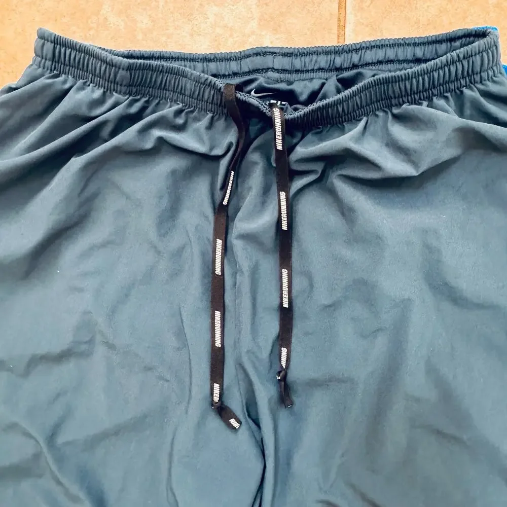 Nike Dri Fit Running Shorts Women’s Size Large Blue Built in Brief Gym Workout - Picture 10 of 10